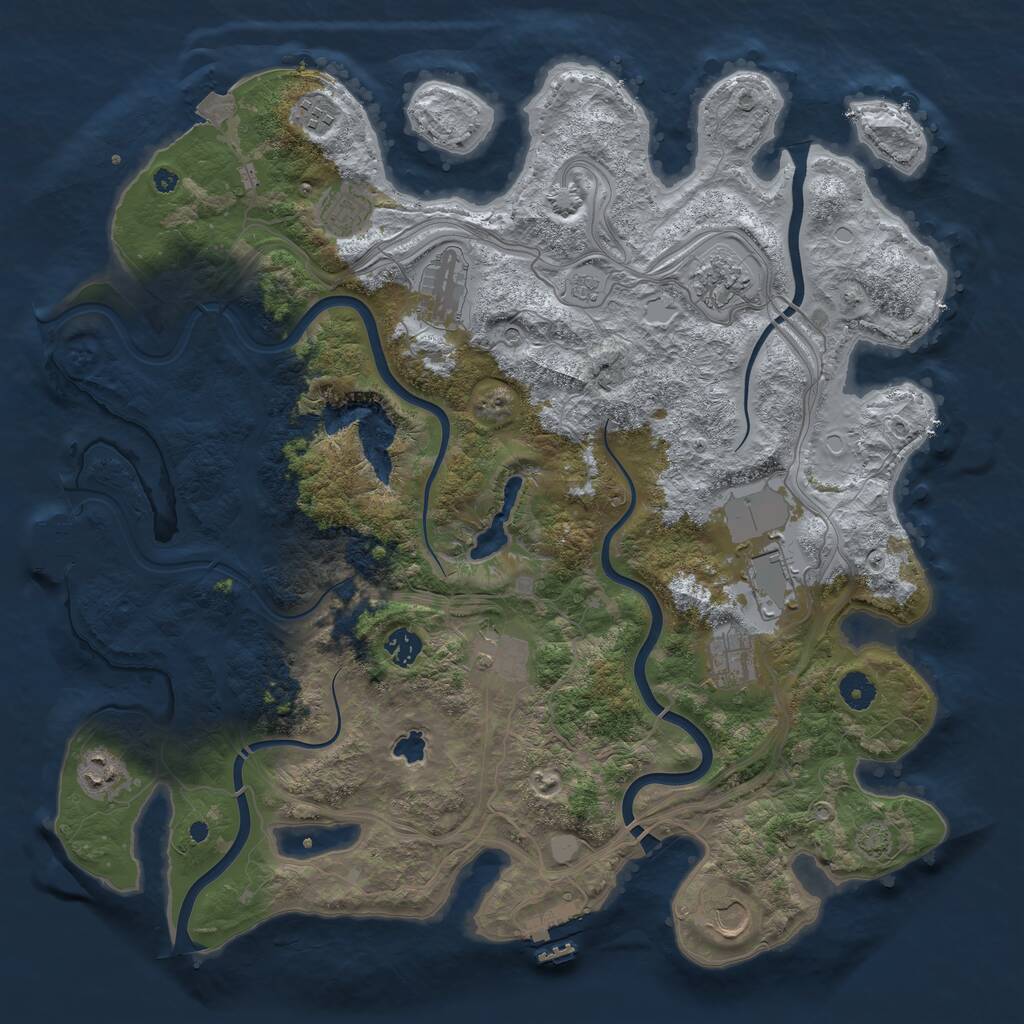 Rust Map: Procedural Map, Size: 4250, Seed: 1237650311, 16 Monuments