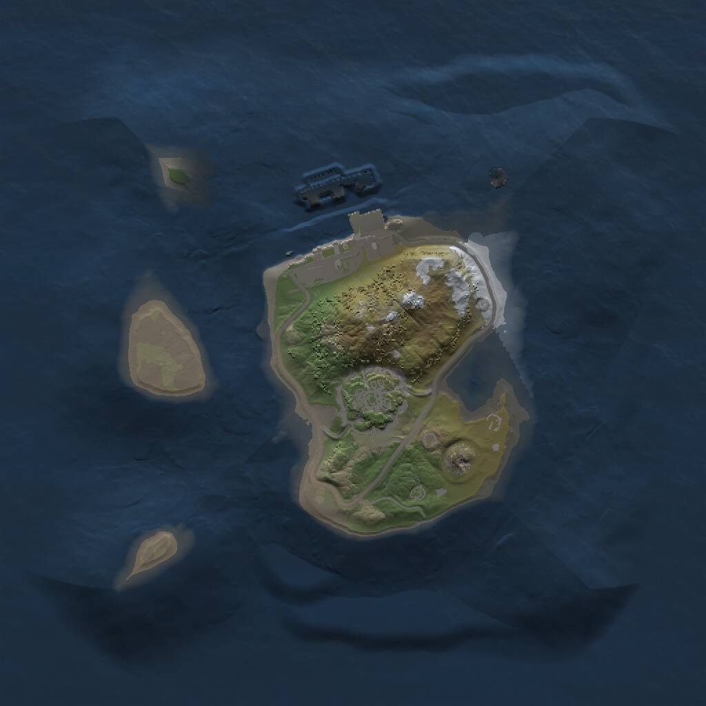 Rust Map: Procedural Map, Size: 1500, Seed: 1235, 3 Monuments