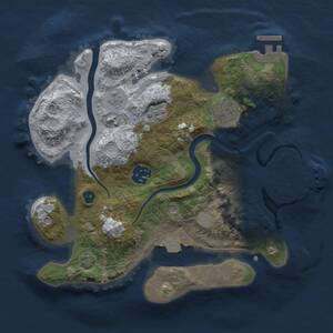 Thumbnail Rust Map: Procedural Map, Size: 2700, Seed: 1776168085, 9 Monuments