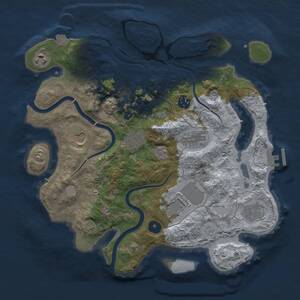 Thumbnail Rust Map: Procedural Map, Size: 3500, Seed: 2052449117, 13 Monuments