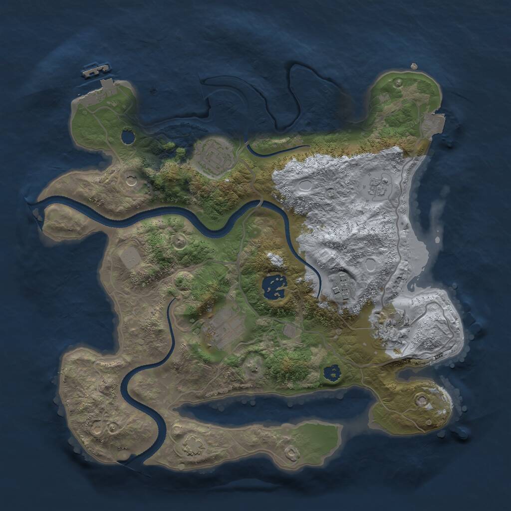 Rust Map: Procedural Map, Size: 3000, Seed: 319847562, 10 Monuments
