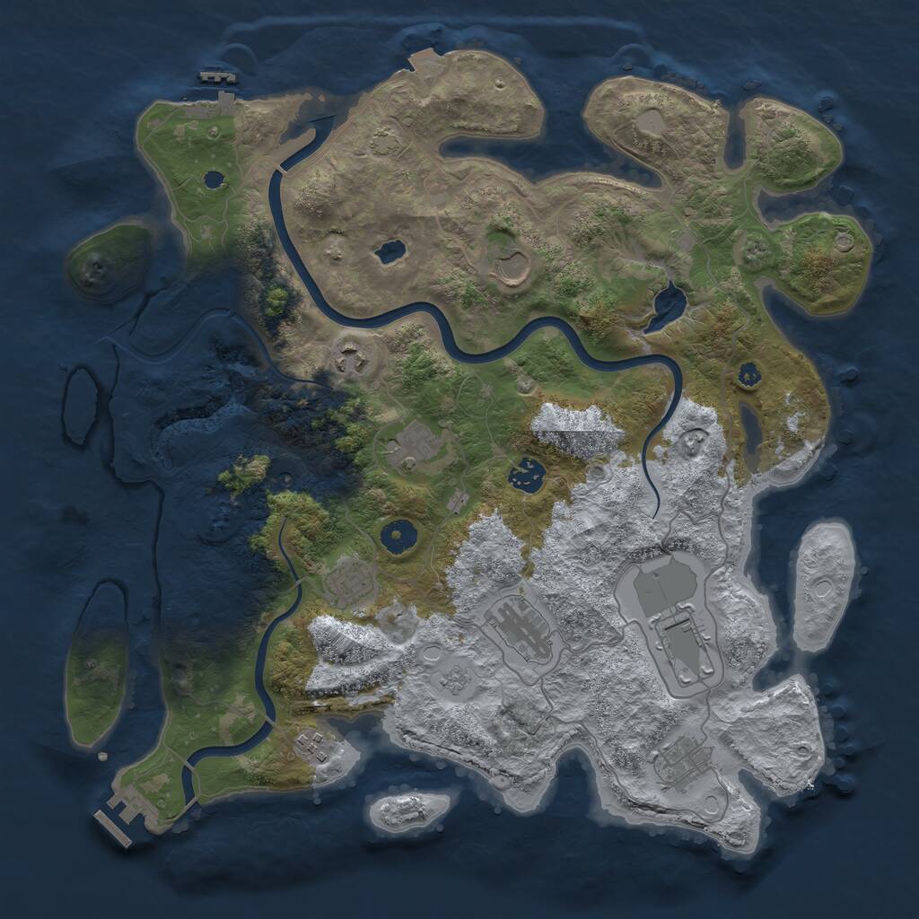 Rust Map: Procedural Map, Size: 4000, Seed: 1628563612, 15 Monuments