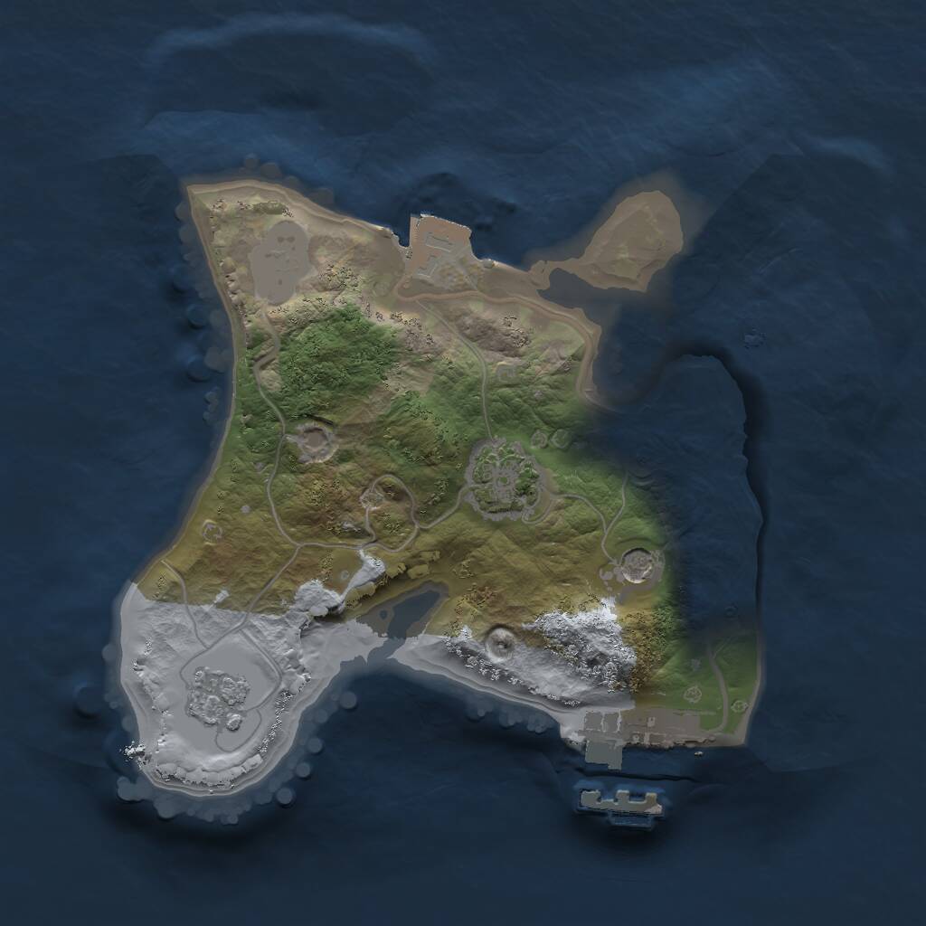 Rust Map: Procedural Map, Size: 1750, Seed: 1058998336, 5 Monuments
