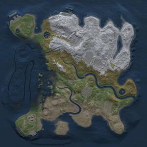 Thumbnail Rust Map: Procedural Map, Size: 3500, Seed: 1741990799, 14 Monuments