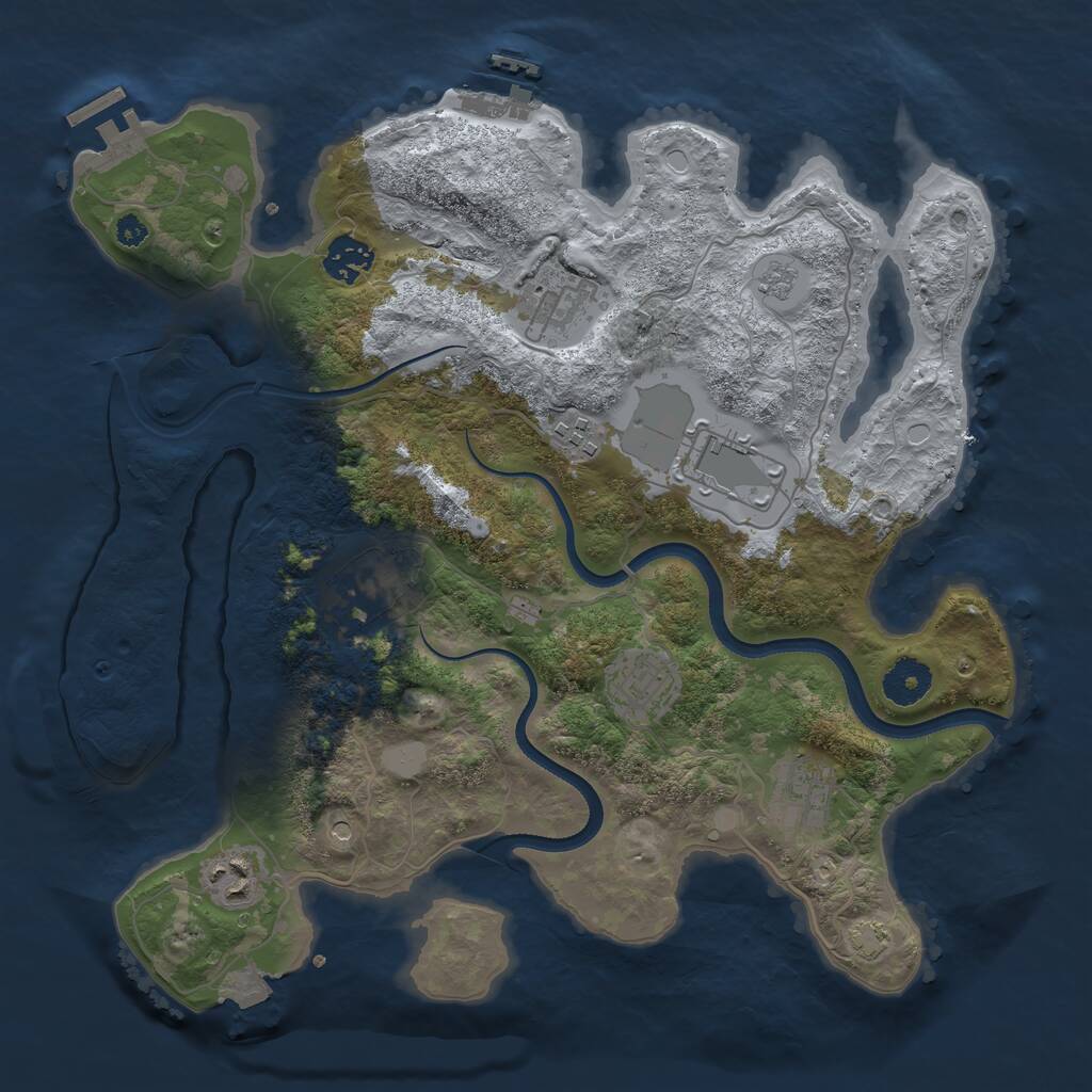 Rust Map: Procedural Map, Size: 3500, Seed: 1741990799, 14 Monuments