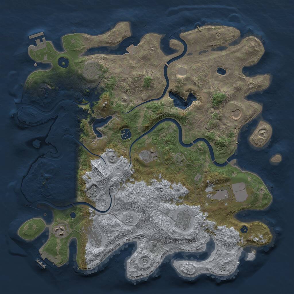 Rust Map: Procedural Map, Size: 4000, Seed: 940000, 15 Monuments