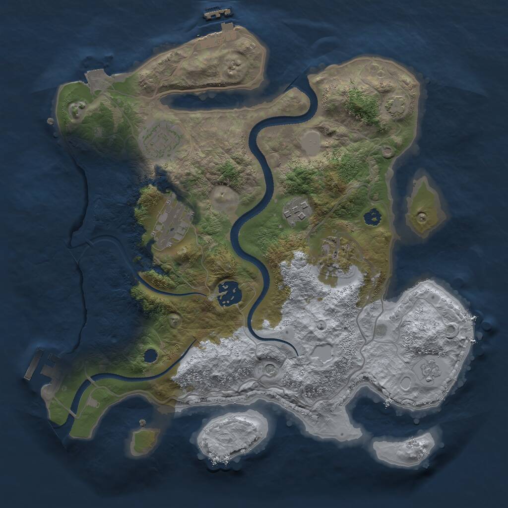 Rust Map: Procedural Map, Size: 3000, Seed: 145002, 11 Monuments