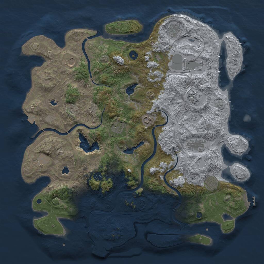 Rust Map: Procedural Map, Size: 4500, Seed: 793164333, 17 Monuments
