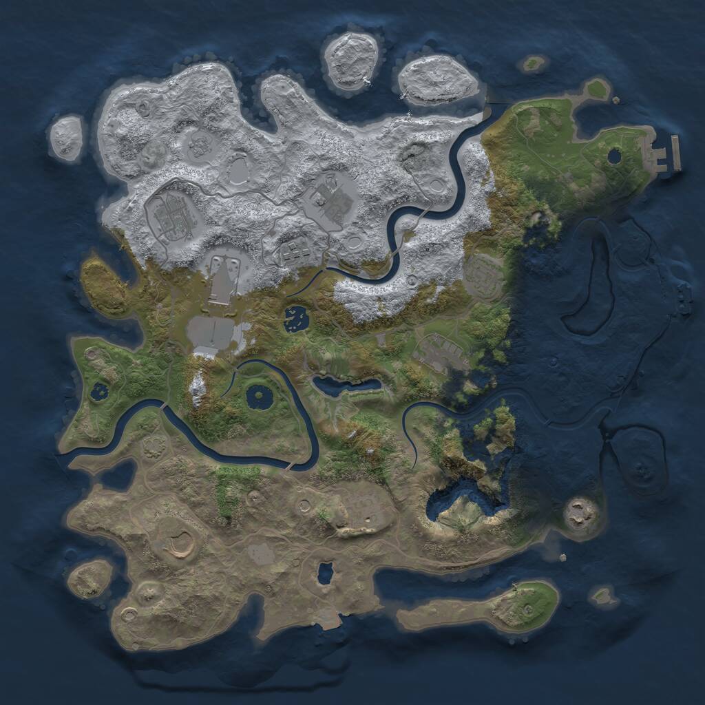 Rust Map: Procedural Map, Size: 4000, Seed: 903219980, 16 Monuments