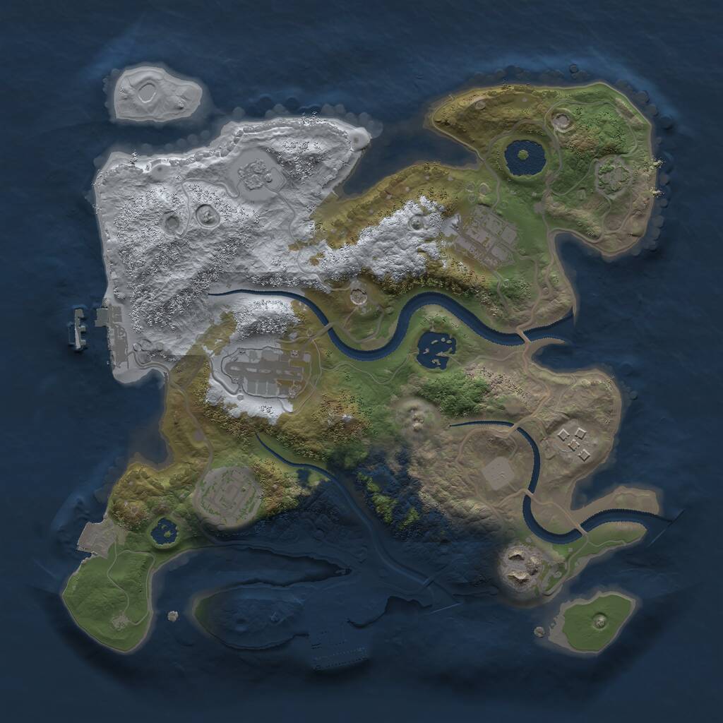 Rust Map: Procedural Map, Size: 2800, Seed: 500118, 12 Monuments