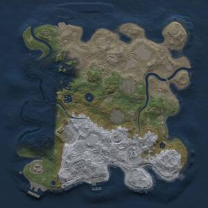 Thumbnail Rust Map: Procedural Map, Size: 3500, Seed: 1288630367, 15 Monuments