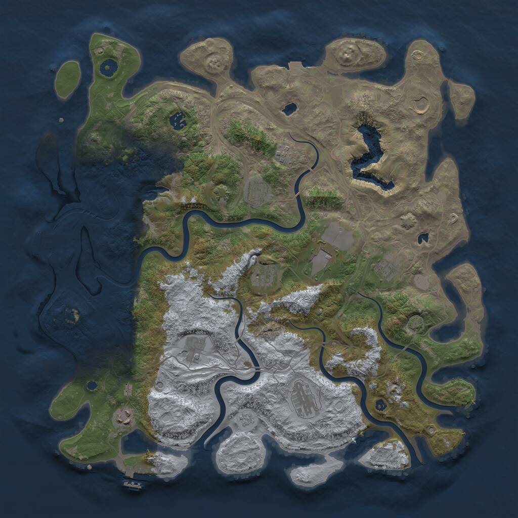 Rust Map: Procedural Map, Size: 4500, Seed: 490385536, 16 Monuments