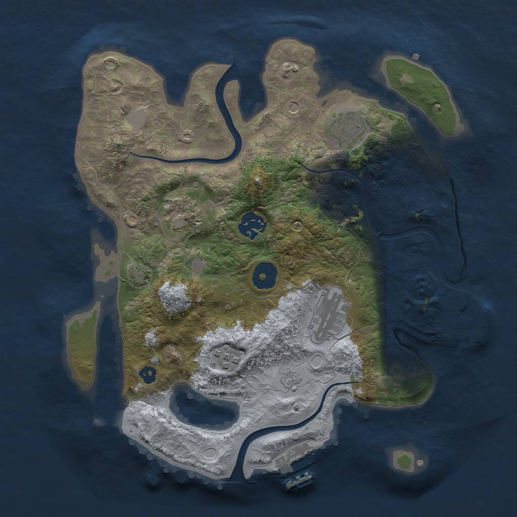 Rust Map: Procedural Map, Size: 3000, Seed: 1234567893, 11 Monuments