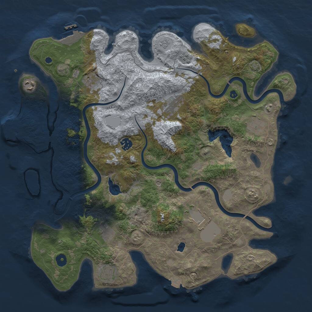 Rust Map: Procedural Map, Size: 4000, Seed: 1533769011, 15 Monuments