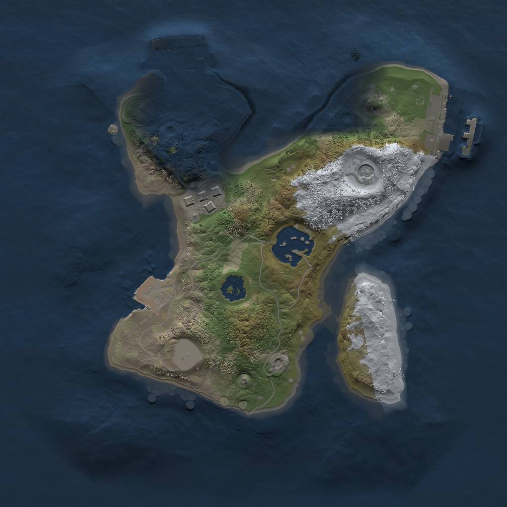 Rust Map: Procedural Map, Size: 2000, Seed: 1576710878, 6 Monuments