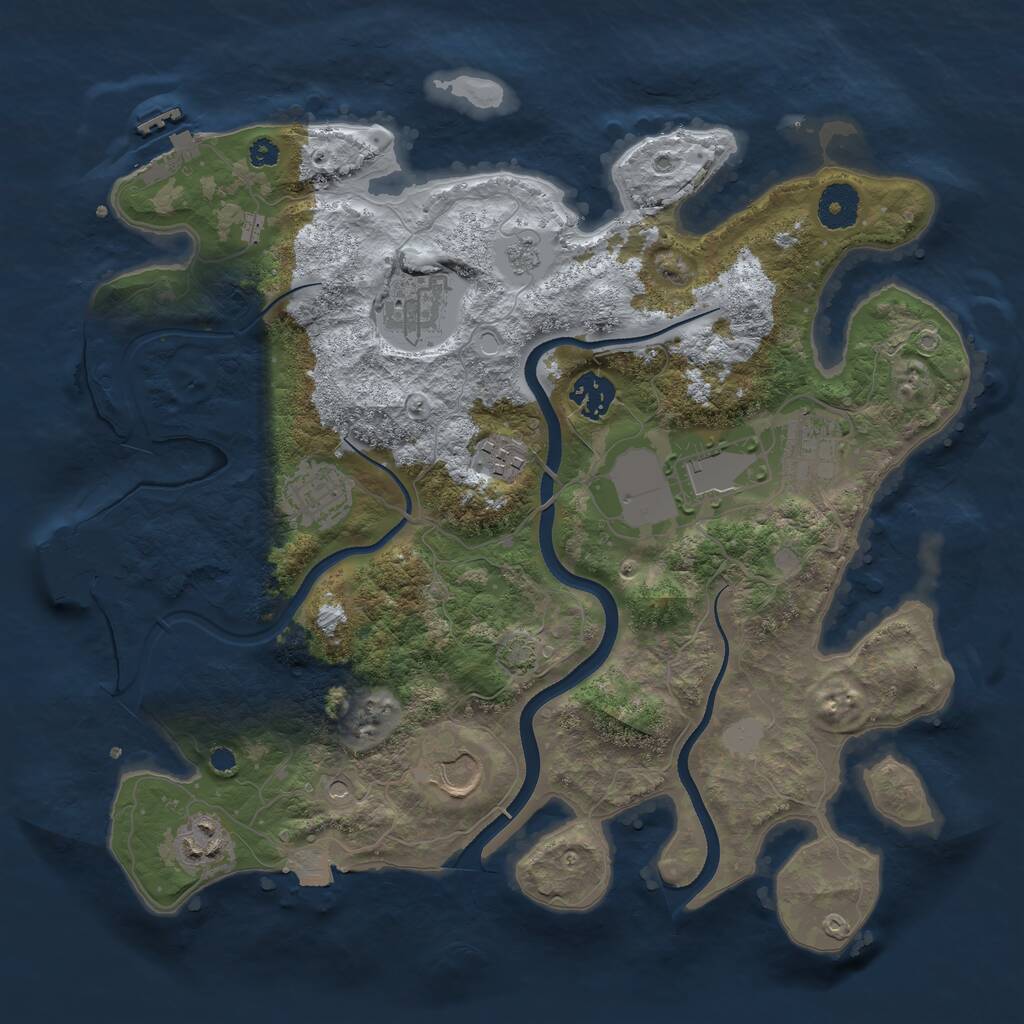 Rust Map: Procedural Map, Size: 3500, Seed: 16513, 14 Monuments