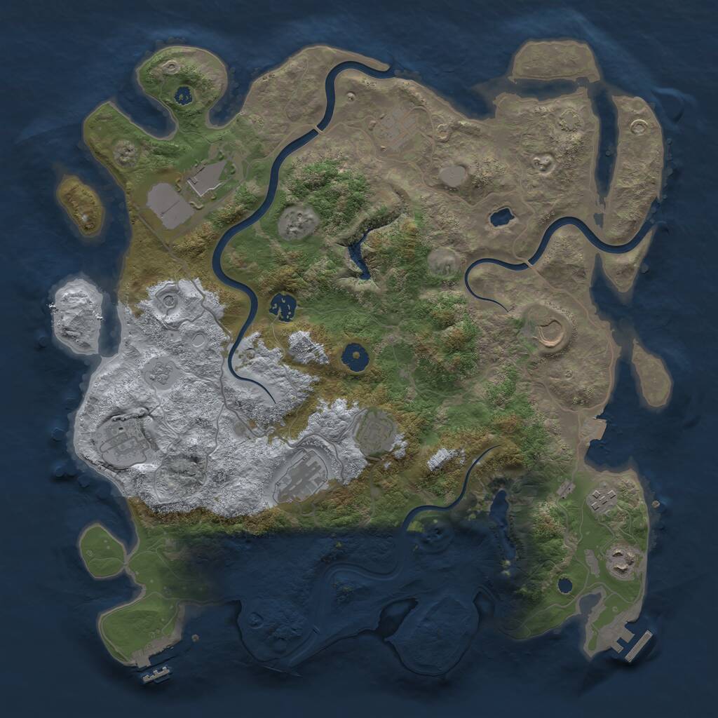 Rust Map: Procedural Map, Size: 4000, Seed: 1300048288, 15 Monuments