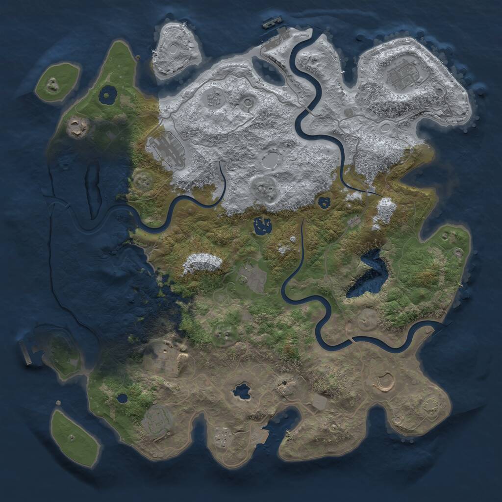 Rust Map: Procedural Map, Size: 4000, Seed: 673439419, 15 Monuments