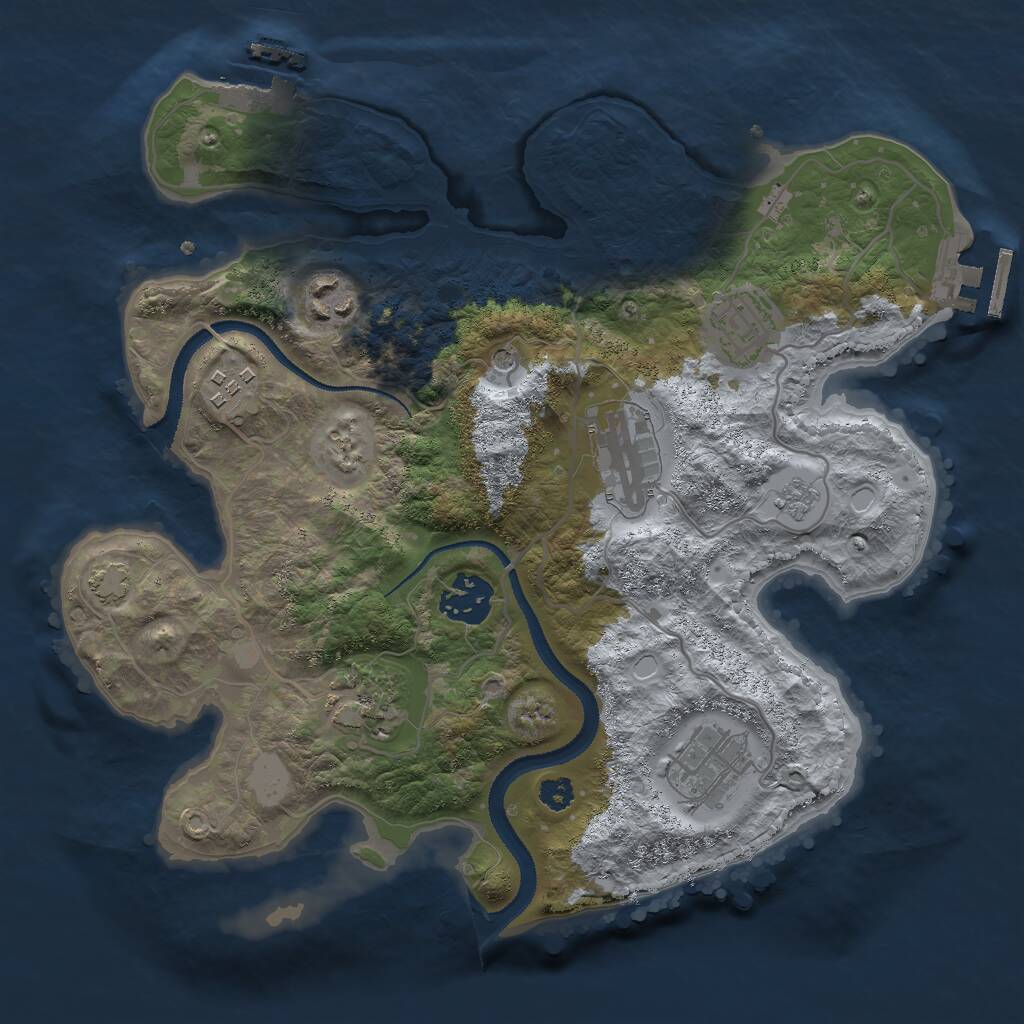 Rust Map: Procedural Map, Size: 3000, Seed: 145001, 13 Monuments