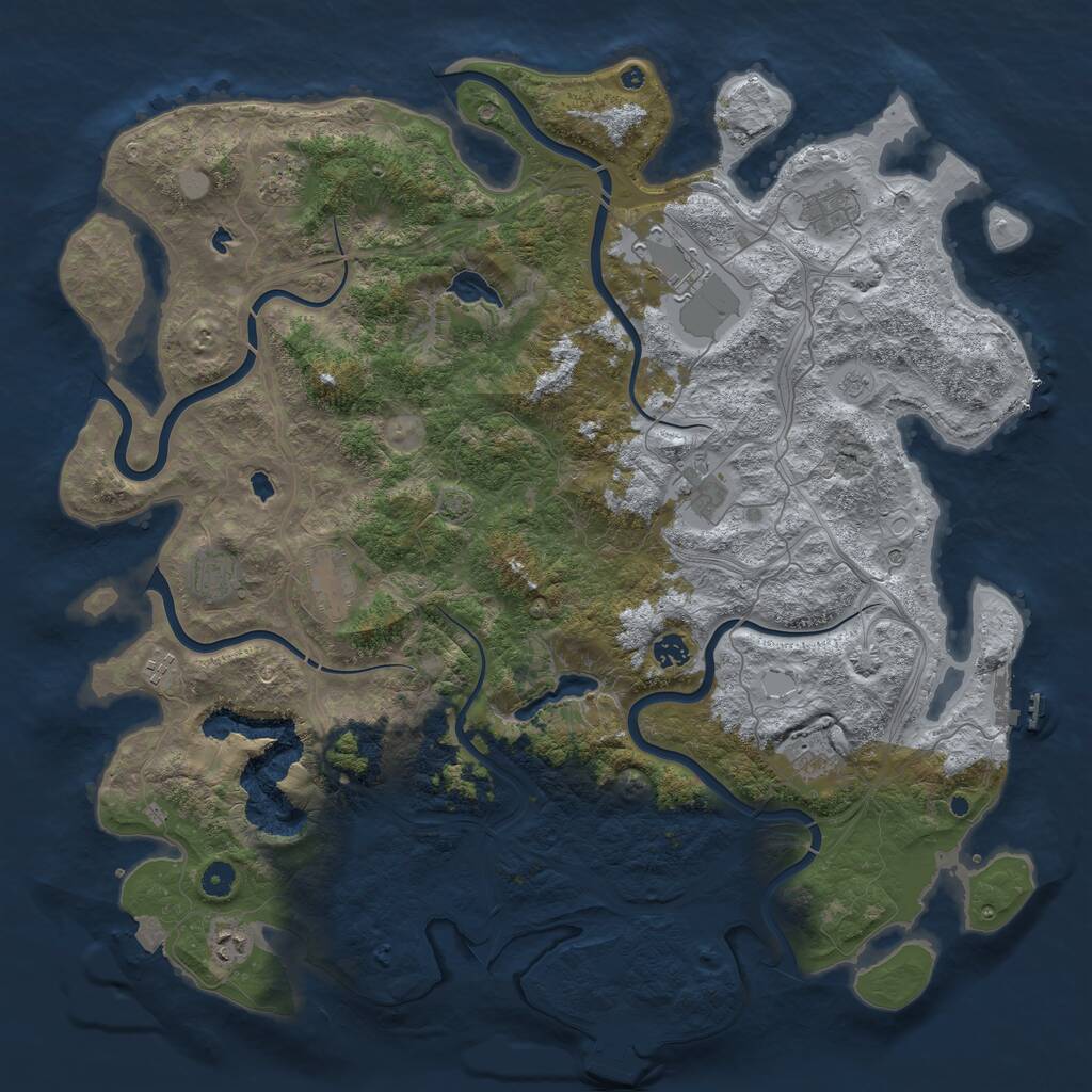 Rust Map: Procedural Map, Size: 4800, Seed: 1826314309, 16 Monuments
