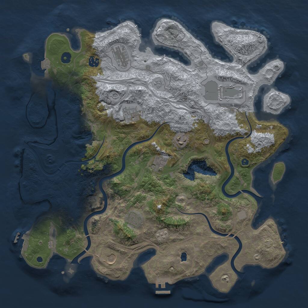 Rust Map: Procedural Map, Size: 4250, Seed: 74810, 15 Monuments