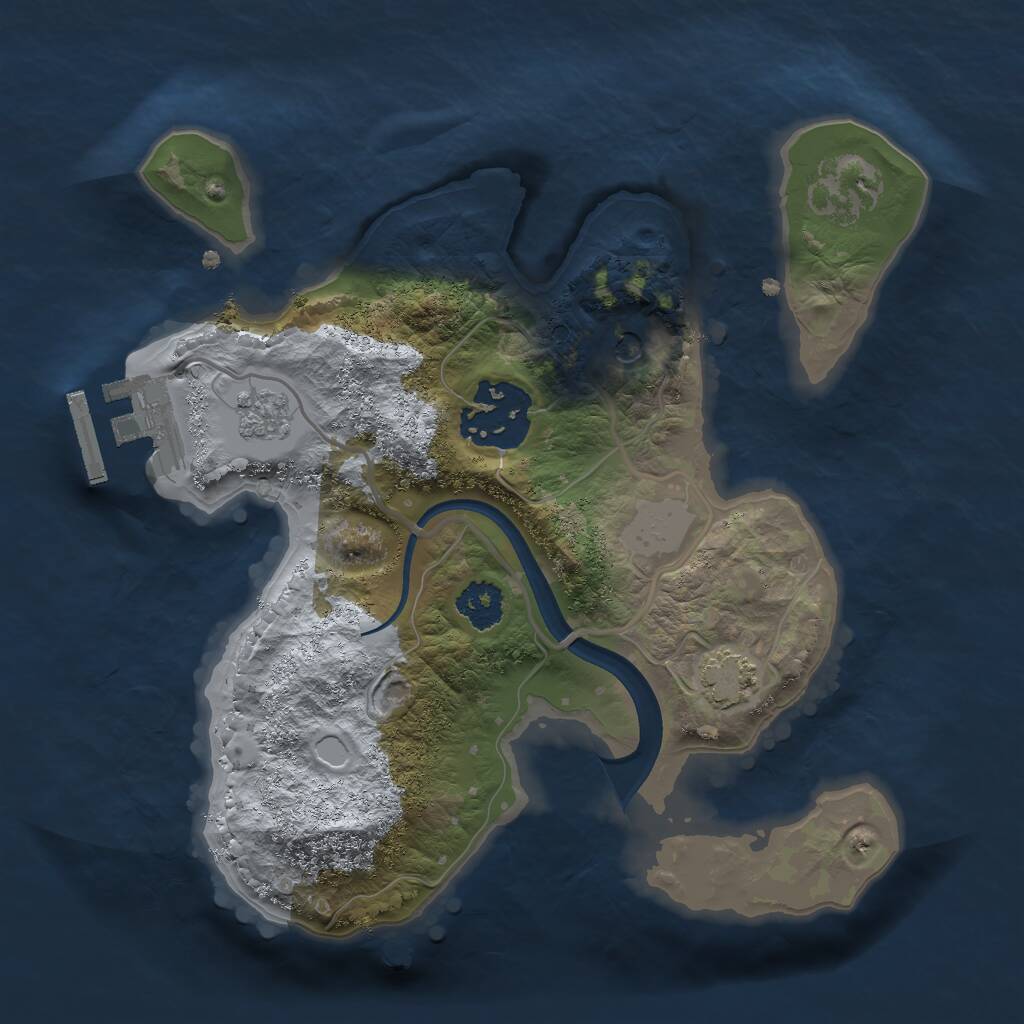 Rust Map: Procedural Map, Size: 2200, Seed: 2001518105, 6 Monuments