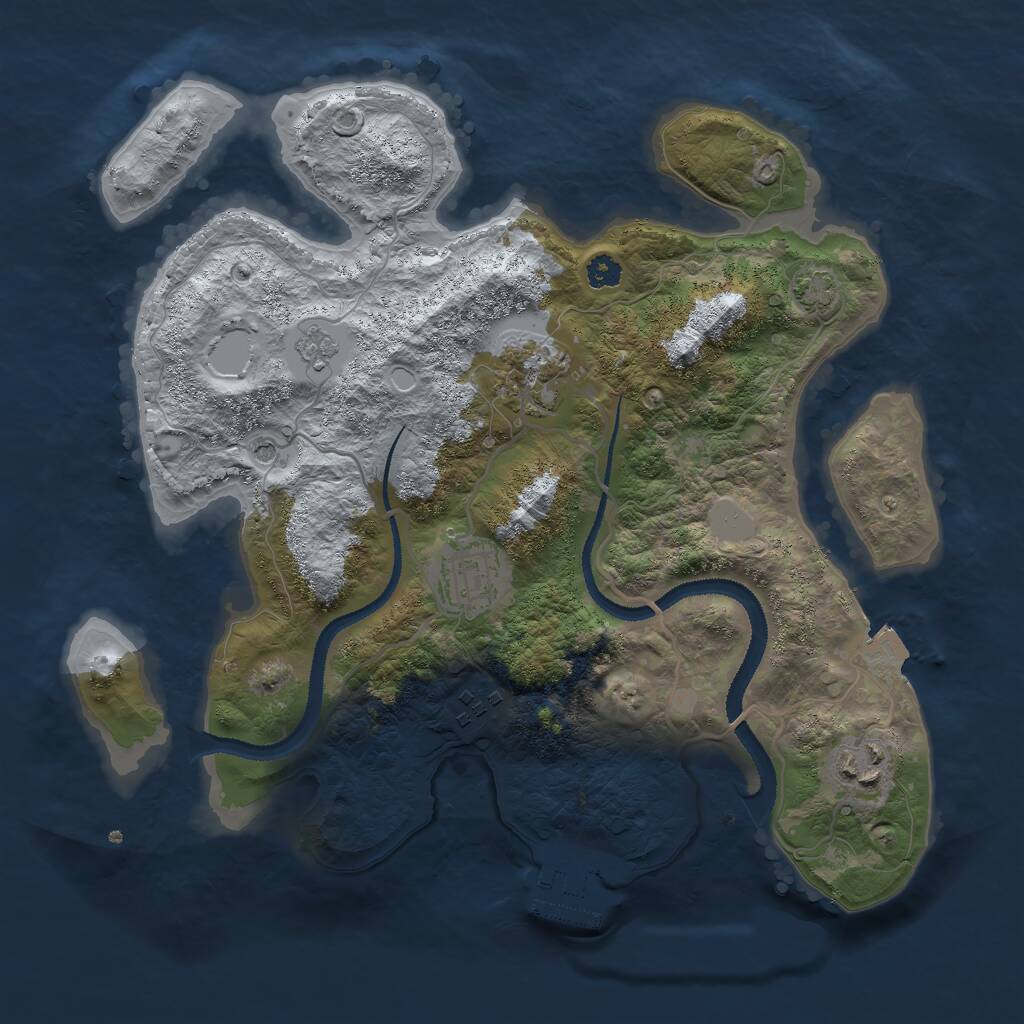 Rust Map: Procedural Map, Size: 3000, Seed: 81437, 9 Monuments