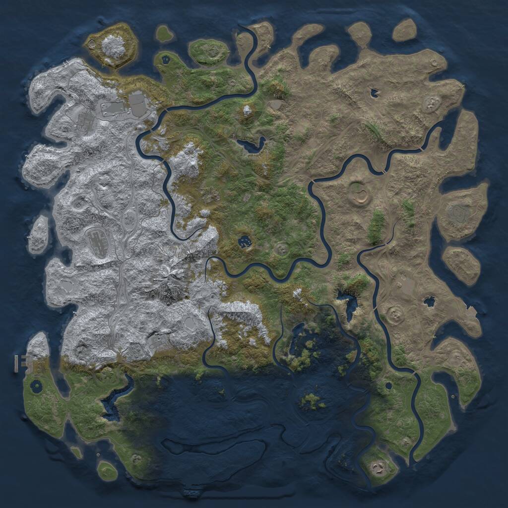 Rust Map: Procedural Map, Size: 6000, Seed: 2956, 17 Monuments