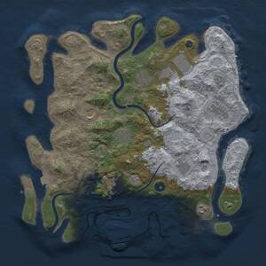 Thumbnail Rust Map: Procedural Map, Size: 3850, Seed: 993621312, 15 Monuments