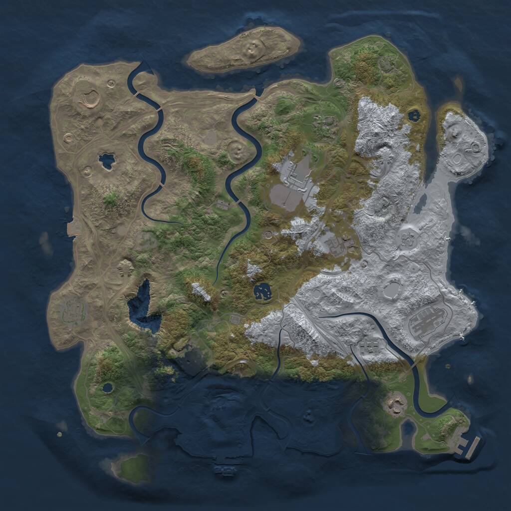Rust Map: Procedural Map, Size: 4250, Seed: 387018926, 16 Monuments