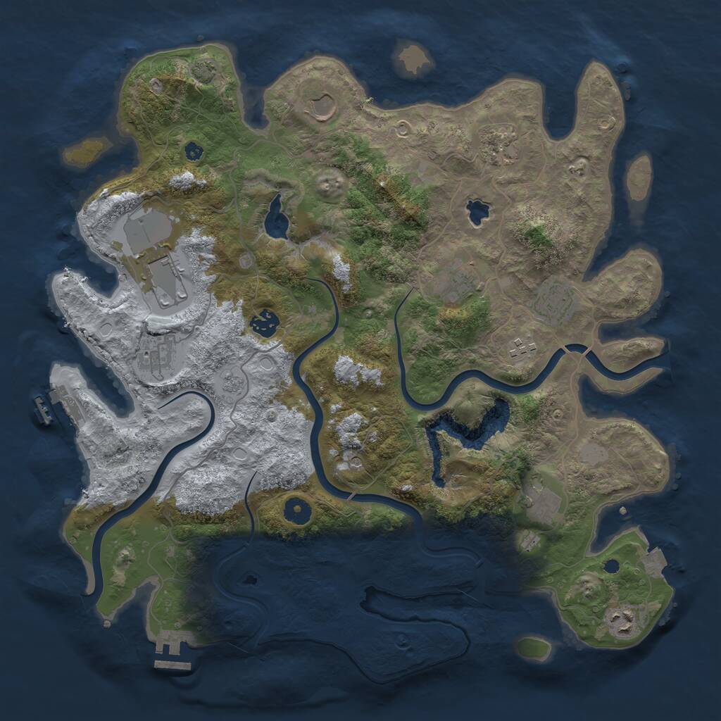 Rust Map: Procedural Map, Size: 4000, Seed: 68431357, 16 Monuments