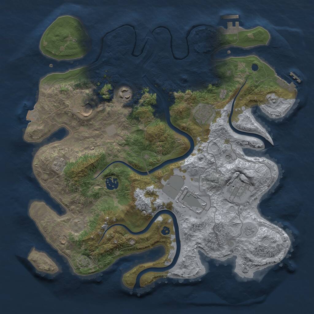 Rust Map: Procedural Map, Size: 3600, Seed: 31541, 13 Monuments