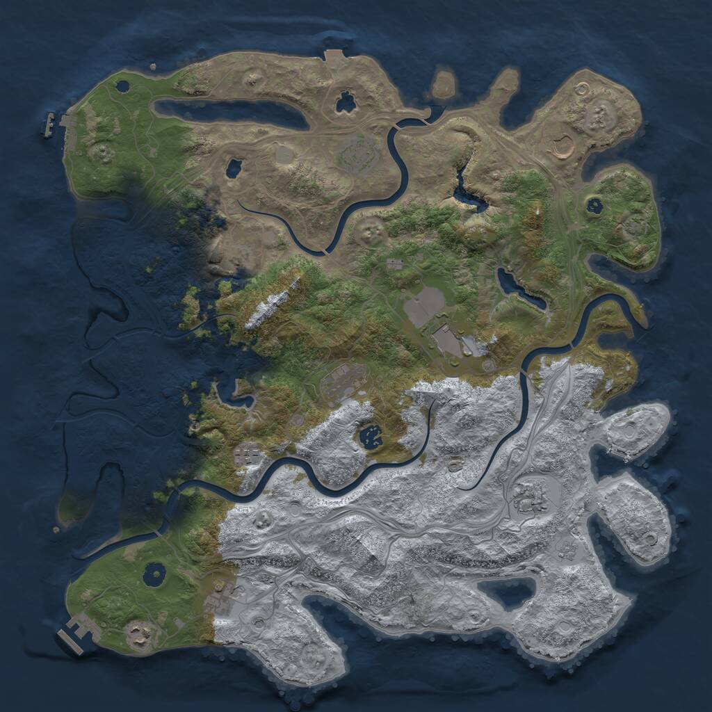 Rust Map: Procedural Map, Size: 4500, Seed: 15458632, 16 Monuments