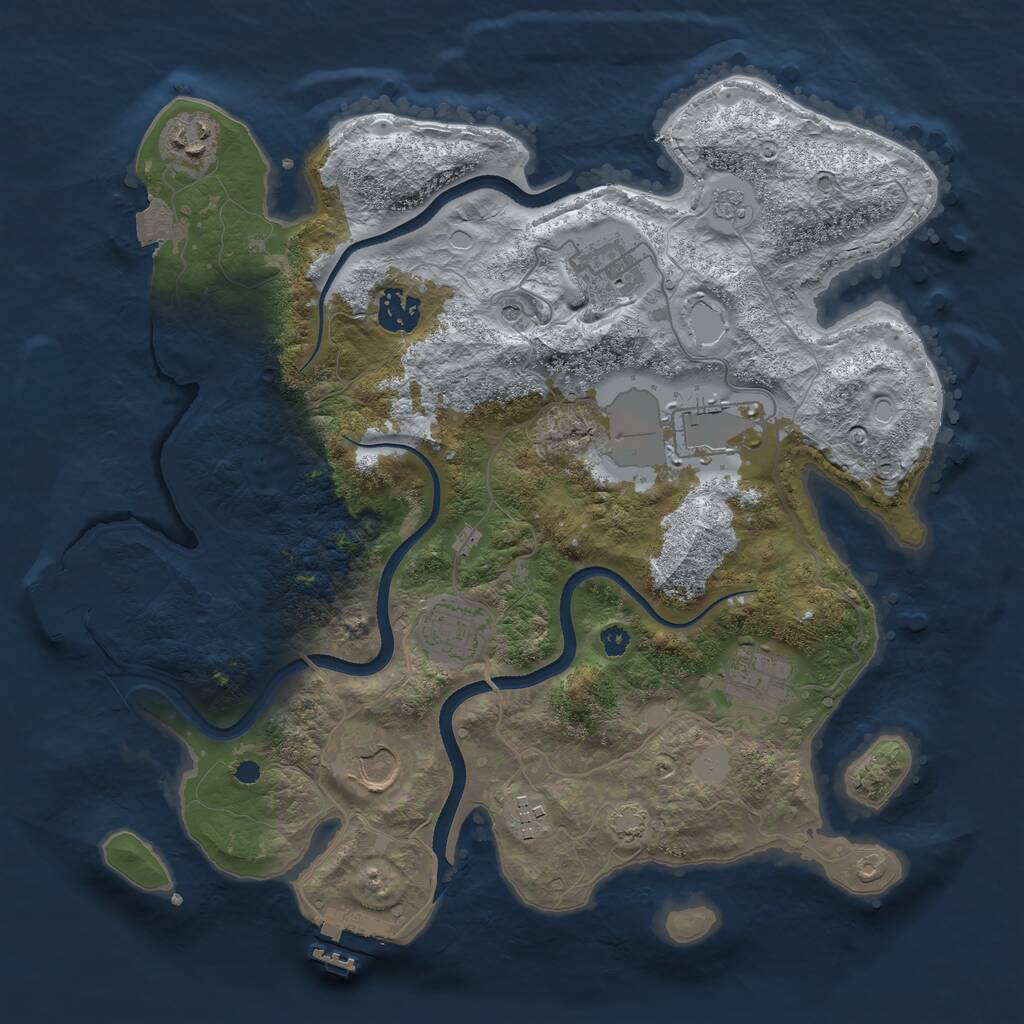 Rust Map: Procedural Map, Size: 3500, Seed: 1474910066, 14 Monuments
