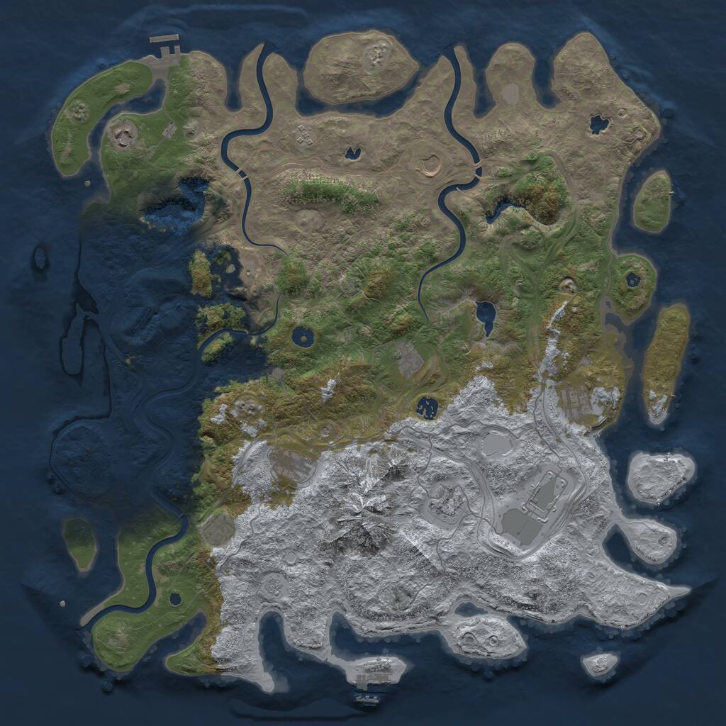 Rust Map: Procedural Map, Size: 5000, Seed: 1726744252, 17 Monuments