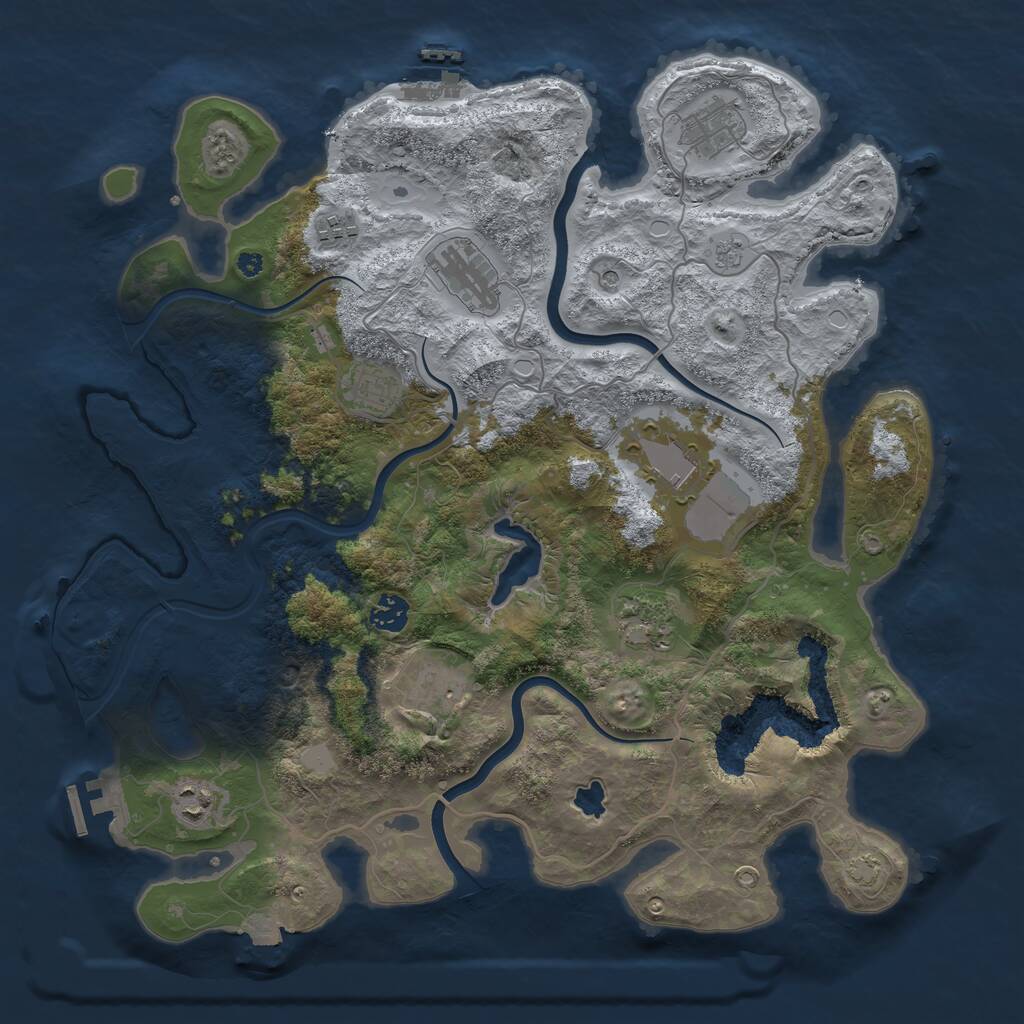 Rust Map: Procedural Map, Size: 4000, Seed: 1082111251, 15 Monuments
