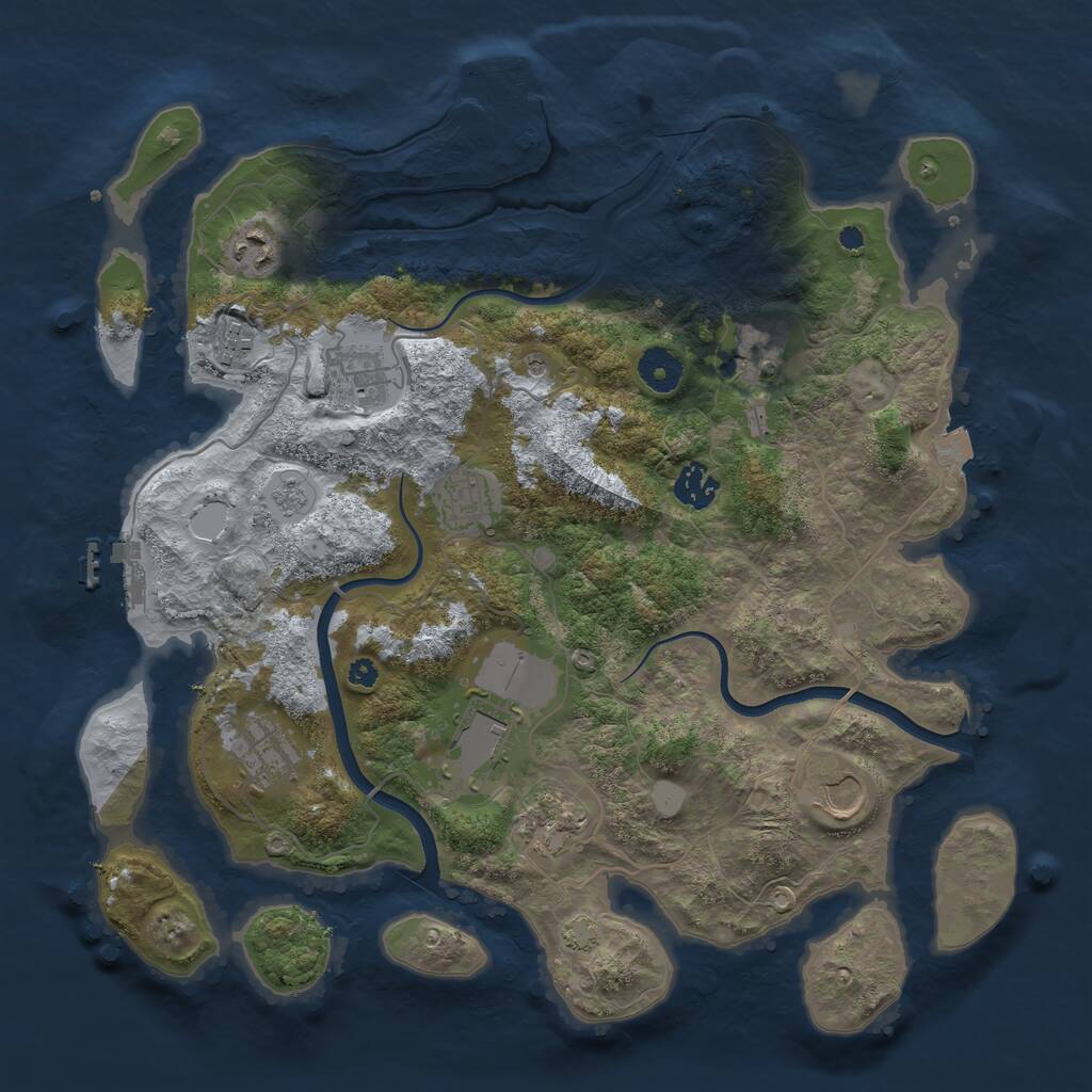 Rust Map: Procedural Map, Size: 3750, Seed: 197778843, 16 Monuments