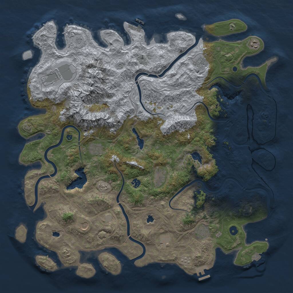 Rust Map: Procedural Map, Size: 5000, Seed: 1711457120, 16 Monuments