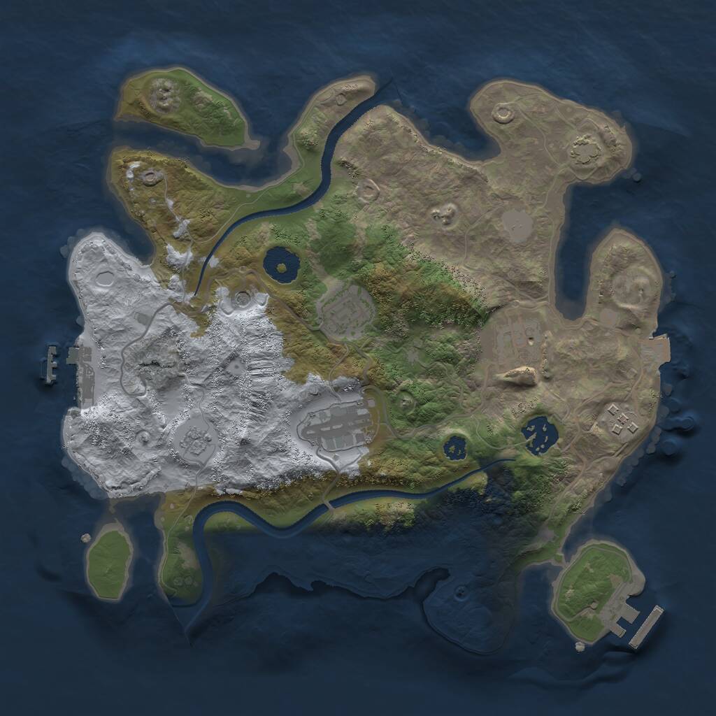 Rust Map: Procedural Map, Size: 3000, Seed: 1784850238, 11 Monuments