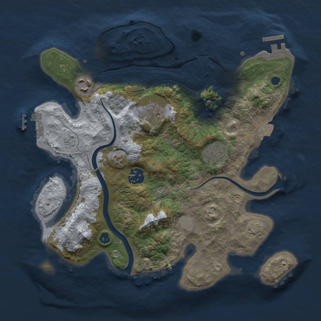 Rust Map: Procedural Map, Size: 3000, Seed: 38849572, 11 Monuments