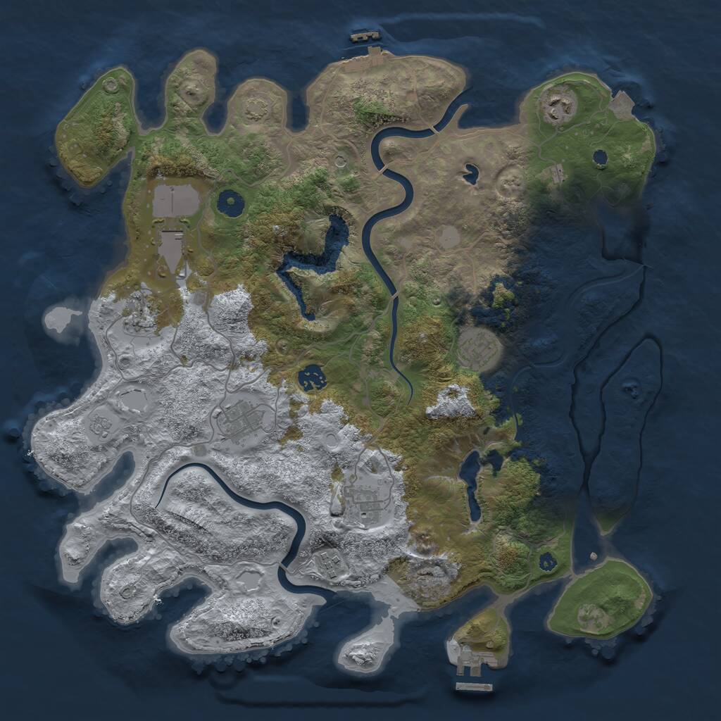 Rust Map: Procedural Map, Size: 4000, Seed: 823311362, 14 Monuments