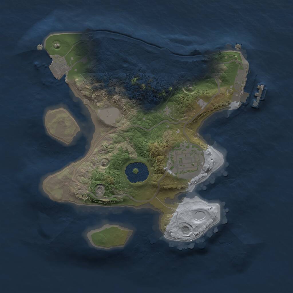 Rust Map: Procedural Map, Size: 2000, Seed: 22222, 3 Monuments