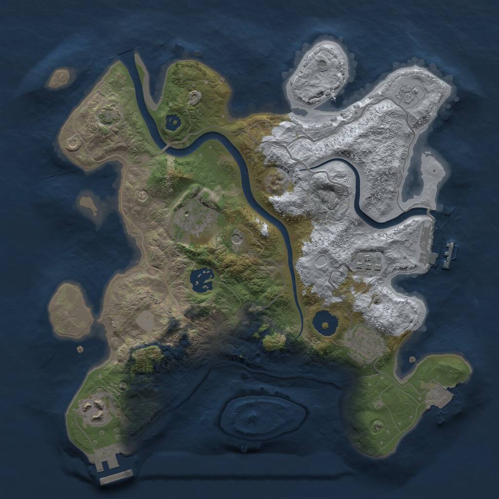 Rust Map: Procedural Map, Size: 3000, Seed: 8659372, 11 Monuments