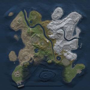 Thumbnail Rust Map: Procedural Map, Size: 3000, Seed: 8659372, 11 Monuments