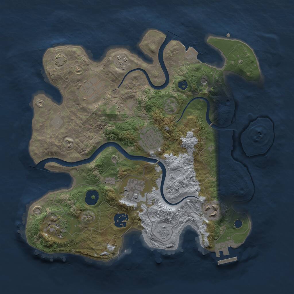 Rust Map: Procedural Map, Size: 3000, Seed: 508945, 12 Monuments