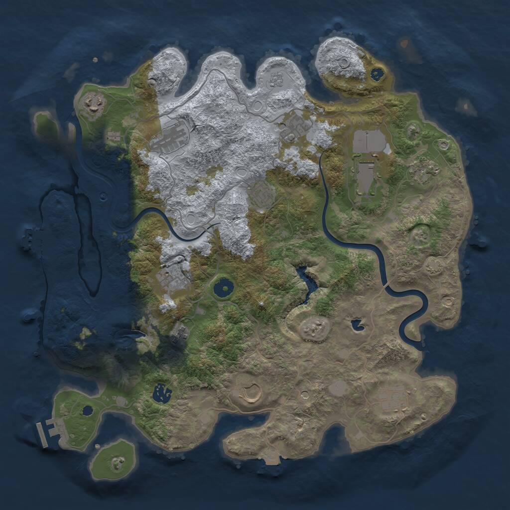 Rust Map: Procedural Map, Size: 4000, Seed: 1766317728, 17 Monuments