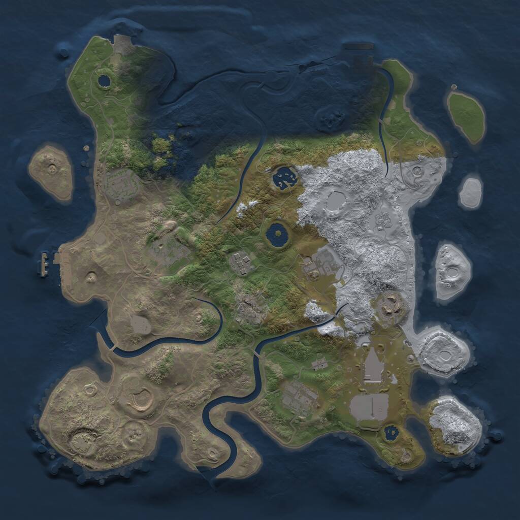 Rust Map: Procedural Map, Size: 3500, Seed: 60797, 15 Monuments