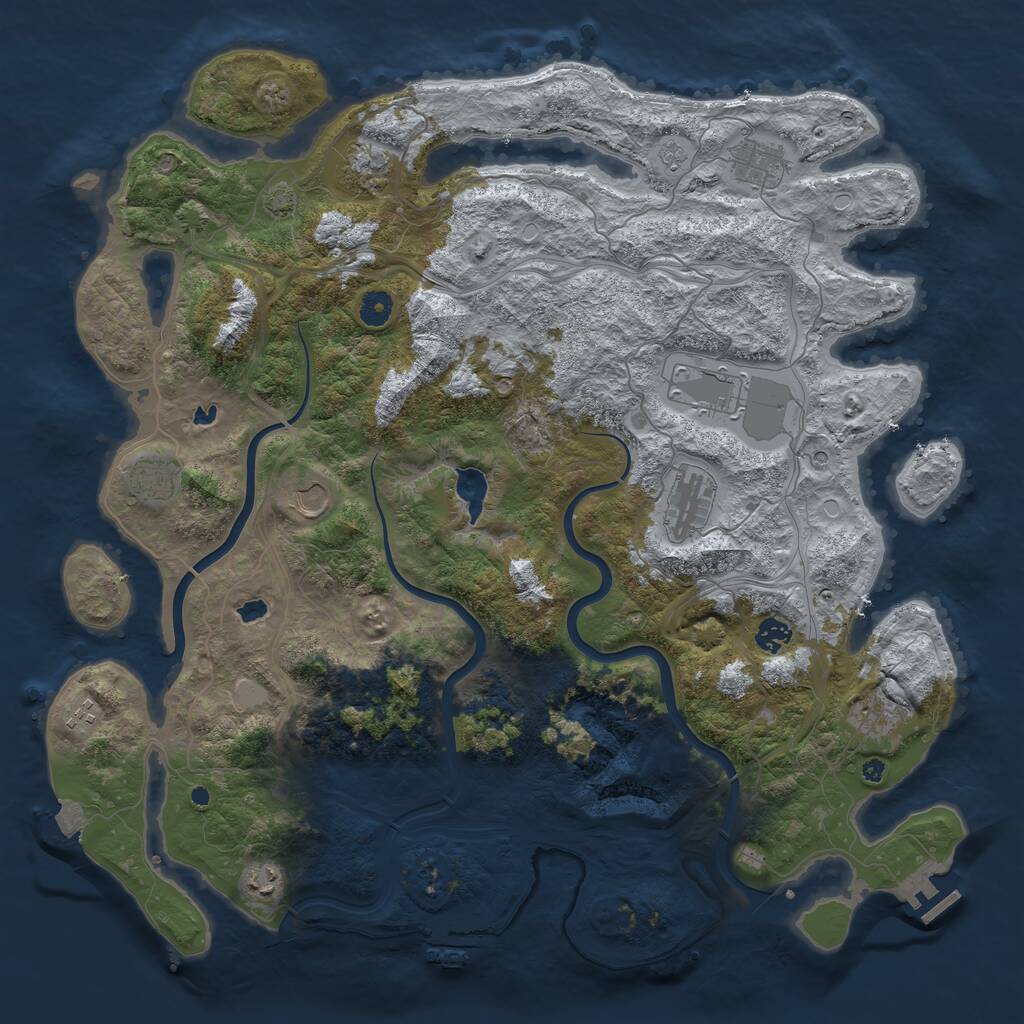 Rust Map: Procedural Map, Size: 4500, Seed: 1606604, 16 Monuments