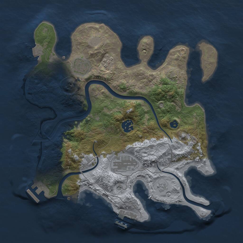 Rust Map: Procedural Map, Size: 3000, Seed: 1980535962, 10 Monuments