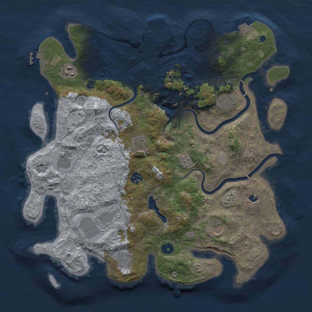Rust Map: Procedural Map, Size: 4000, Seed: 1328341179, 15 Monuments